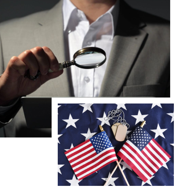 Magnifying Glass and American Flag